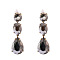 Sparkling Waterdrop Shaped Colorful Rhinestone Earrings for Women - Fashionable and Unique, Black, size 1