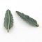 Zinc Alloy Leaf Pendants, Cadmium Free & Lead Free, Antique Bronze & Green Patina, 44x14x2mm, Hole: 2mm