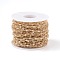 Natural Sunstone Handmade Beaded Chains, with Brass Findings, Golden, Unwelded, Round, Faceted, with Spool, 12x1~1.25mm, Bead: 2~2.5mm, about 32.8 Feet(10m)/roll