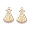 Rack Plating Alloy Pendants, Dress, Golden, 20x13x2mm, Hole: 1.8mm