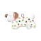 Opaque Resin Cute Dog Pendants, with Platinum Plated Iron Loops, White, 18x33x7mm, Hole: 2mm