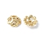 Flower Brass Bead Caps, Rack Plating, Cadmium Free & Lead Free, Long-Lasting Plated, Real 18K Gold Plated, 7.5x3mm, Hole: 1mm