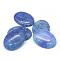 Oval Dyed Natural Crackle Agate Cabochons, Cornflower Blue, 40x30x6~8mm