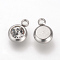 201 Stainless Steel Rhinestone Charms, Flat Round, Crystal, 8.5x6x3mm, Hole: 1.5mm