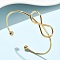 304 Stainless Steel Cuff Bangles, Torque Bangles for Women, Infinity, Ion Plating(IP), Real 18K Gold Plated, Inner Diameter: 1-3/4x2-5/8 inch(4.6x6.6cm)