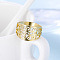 Flower Pattern Hollow Out 304 Stainless Steel Finger Rings, Golden, 13mm,US Size 9(18.9mm)
