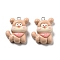 Opaque Resin Puppy Pendants, Dog Charms with Scarf, Coffee, 27x20x9mm, Hole: 2mm