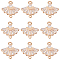 10Pcs Brass Pave Clear Cubic Zirconia Connector Charms, Fan Links, Light Gold, 14.5x14.5x2.5mm, Hole: 1.2mm and 1.5mm
