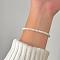 Natural Freshwater pearl Beads Stretch Bracelets for Women, Rondelle, White, 6-7/8 inch(17.5cm)