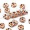 Brass Rhinestone Spacer Beads, Grade AAA, Wavy Edge, Nickel Free, Rose Gold Metal Color, Rondelle, Crystal, 6x3mm, Hole: 1mm