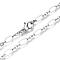 Brass Cable Chains Necklace Making, with Lobster Claw Clasps, Platinum, 17.71 inch(45cm) long, Link 1: 9x4x0.6mm,  Link 2: 3.5x3x0.6mm, Jump Ring: 5x1mm