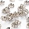 Brass Rhinestone Spacer Beads, Grade A, Rondelle, Platinum Metal Color, Crystal, 7x3.3mm, Hole: 3.5mm