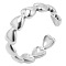 French Minimalist Heart Ring Adjustable Stainless Steel Open Cuff Rings for Women, Stainless Steel Color