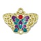 Alloy Enamel Connectors Charms, Cadmium Free & Nickel Free & Lead Free, Butterfly Link, Teal, 19.5x25x2mm, Hole: 1.6mm