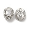 Brass with Glass Multi-Strand Links, Cadmium Free & Nickel Free & Lead Free, Hollow Oval, Platinum, Clear, 11.5x9.5x7mm, Hole: 1.8mm