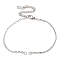 Tarnish Resistant 304 Stainless Steel Cable Chains Bracelet Making, with Lobster Claw Clasps and Chain Extenders, Stainless Steel Color, 7 inch(17.7cm), Hole: 2.5mm