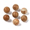 Natural Wood Lace Stone No Hole Sphere Beads, Round, 14mm