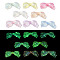 Luminous Transparent Acrylic Beads, with Glitter Powder, Glow in the Dark, Bowknot, Mixed Color, 13.5x29x6mm, Hole: 1.8mm