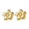 304 Stainless Steel Pendants, Flower Charm, Real 18K Gold Plated, 17x18x2mm, Hole: 1.4mm