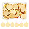 60Pcs Brass Pendants, Flat Round, Golden, 15x0.5mm