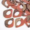 Resin & Wood Pendants, Teardrop, Dark Salmon, 32.5x27.5x2.5~4mm, Hole: 1.5mm