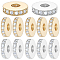 20Pcs 2 Colors Brass Micro Pave Clear Cubic Zirconia Bead Spacers, Flat Round, Platinum & Golden, 8x2mm, Hole: 3mm, 10pcs/color