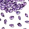 Faceted Natural Amethyst Cabochons, Pointed Back, Teardrop Shape, 4x3x2mm