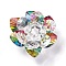 Glass Woven Beads, Cluster Beads, Lotus, Colorful, 25~28x14mm, Hole: 5mm