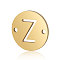 Stainless Steel Links connectors, Flat Round with Letter, Golden, Letter.Z, 12x0.8mm, Hole: 0.8mm