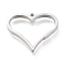 Non-Tarnish 304 Stainless Steel Open Back Bezel Pendants, Double Sided Polishing, For DIY UV Resin, Epoxy Resin, Pressed Flower Jewelry, Heart, Stainless Steel Color, 25x30x3mm, Hole: 2mm