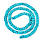Synthetic Turquoise Multi- Strand Links, 2-Hole, Oval, 5x3x2.5mm, Hole: 0.9mm, about 131pcs/strand, 14.72 inch(37.4cm)