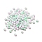 6/0 Opaque Glass Seed Beads, Round Hole, Rondelle, Pale Turquoise, 4~4.5x3~4mm, Hole: 0.8~1.5mm
