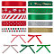 10Rolls 10 Colors Polyester Printed Ribbon, Christmas Gift Wrapping, Mixed Shapes, 3/8 inch(10mm), 1roll/color