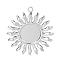 Anti-Tarnish 304 Stainless Steel Pendants, Sun Charm, Stainless Steel Color, 38x35mm