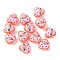 Handmade Lampwork Enamel Beads, Heart with Fruit, Peach, 13.5x13.5x9.5~10.5mm, Hole: 1.2mm