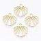 Rack Plating Alloy Pendants, Cadmium Free & Nickel Free & Lead Free, Shell/Scallop Shape, Light Gold, 21.5x21x1.5mm, Hole: 1.8mm