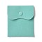 Velvet Jewelry Storage Pouches, Rectangle Jewelry Bags with Snap Fastener, for Earrings, Rings Storage, Turquoise, 11.7~11.75x9.8~9.85cm
