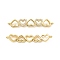 Brass Micro Pave Clear Cubic Zirconia Connector Charms, 5 Heart Links, Real 18K Gold Plated, Cadmium Free & Nickel Free & Lead Free, 6x34x3mm, Hole: 1.2mm