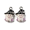 Halloween Theme Opaque Resin Pendants, with Platinum Plated Iron Loops, Rabbit, 19x11.5x6mm, Hole: 2mm