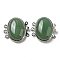 Aventurine Box Clasp, with Alloy Findings, Oval, 27x27x9.5~10.5mm, Hole: 2mm