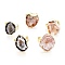 Adjustable Natural Druzy Agate Finger Rings, with Brass Findings, Golden, US Size 8, Inner Diameter: 18~19mm