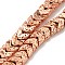 Electroplated Natural Lava Rock Beads Strands, Arrow, Rose Gold Plated, 5.5~6x6~7x2.5mm, Hole: 0.9mm, about 95pcs/strand, 15.35''(39cm)