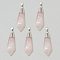 Natural Rose Quartz Pointed Pendants, with Silver Brass Findings, Faceted, Bullet, 40x12x11mm, Hole: 7x5mm