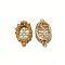 Alloy Cabochons Connector Settings, Oval, Light Gold, 28x15.5x7mm, Hole: 2mm, Tray: 13x18mm