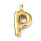 Ion Plating(IP) 304 Stainless Steel Pendants, Letter Charm, Real 18K Gold Plated, Letter P, 19.5x10.5x4mm, Hole: 1.6mm