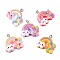 Resin Pendants, Rainbow with Cloud Charms, with Platinum Iron Loops, Mixed Color, 20x21x5mm, Hole: 2mm