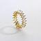 Fashionable Horse Eye Brass Micro Pave Cubic Zirconia Ring for Women, Hip-hop Style Jewelry Accessory, Golden, US Size 6(16.5mm)