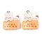 Christmas Theme Rabbit Opaque Resin Pendants, with Platinum Iron Loop, Rabbit, 25.5x20.5x8mm, Hole: 2mm