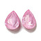 Glass Rhinestone Cabochons, Point Back & Back Plated, Faceted, Teardrop, Rosaline, 10x7x4mm