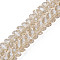Electroplate Transparent Glass Beads Strands, Faceted, Half Round, Wheat, 9x5mm, Hole: 1.6mm, about 75pcs/strand, 16.14 inch(41cm)